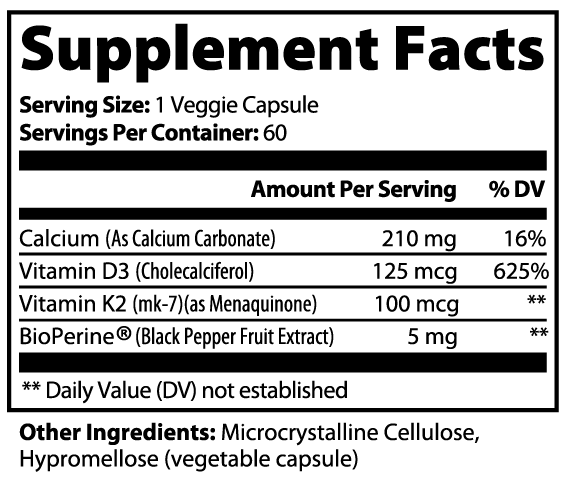 Vitamin D3 + K2 + Calcium